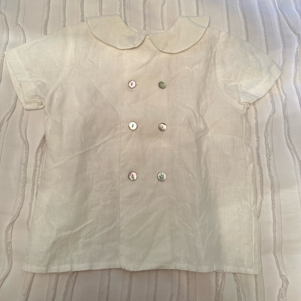 Beige H bar dungarees & shirt - Picture 4 of 6
